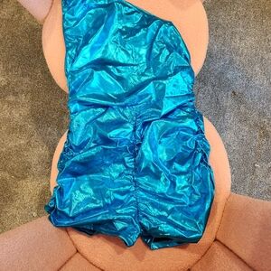 Metallic Romper blue